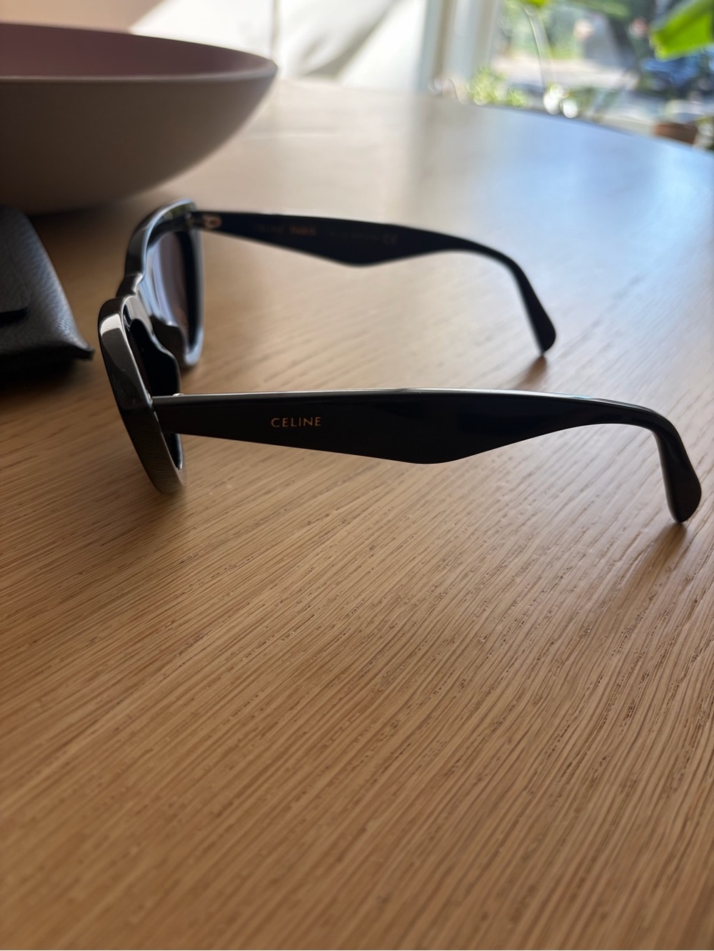 Celine Black Cat-Eye Sunglasses with Black Case - Picture 3 of 4